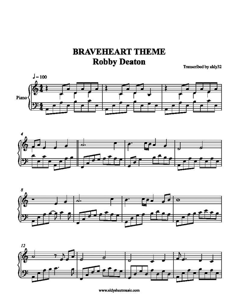 Braveheart Theme - Robby Deaton