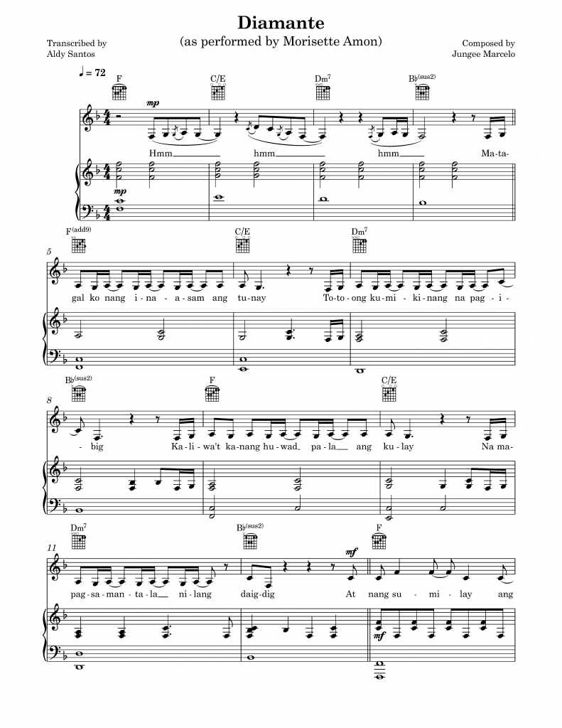 Diamante - Morissette Amon (Voice & Piano Accompaniment)