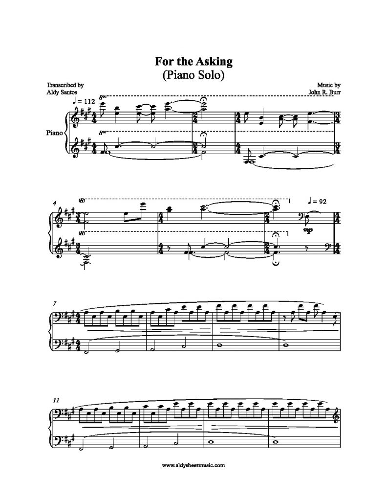 For the Asking - John R Burr