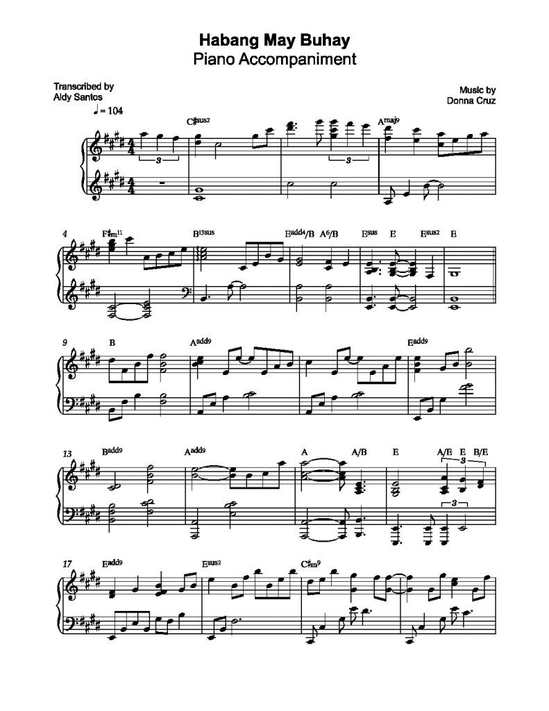 Habang May Buhay - Donna Cruz (Piano Accompaniment)