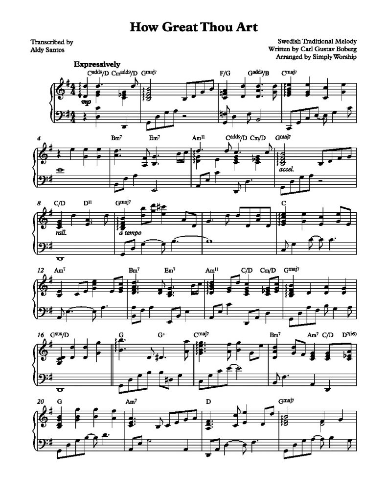 How Great Thou Art - Simply Worship