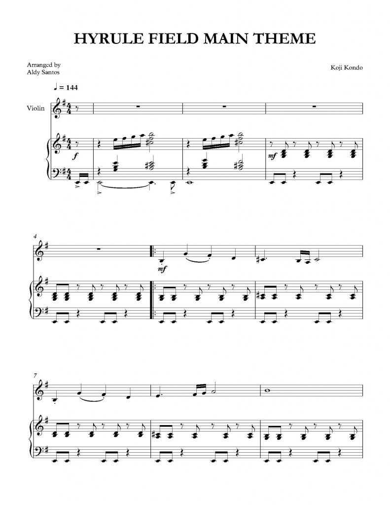 Hyrule Field (Main Theme) - Zelda (Violin & Piano)