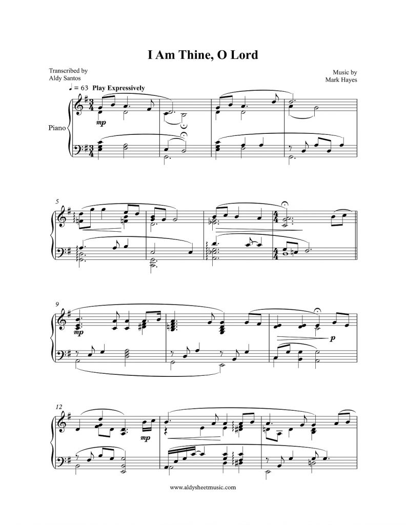 I Am Thine, O Lord - Mark Hayes