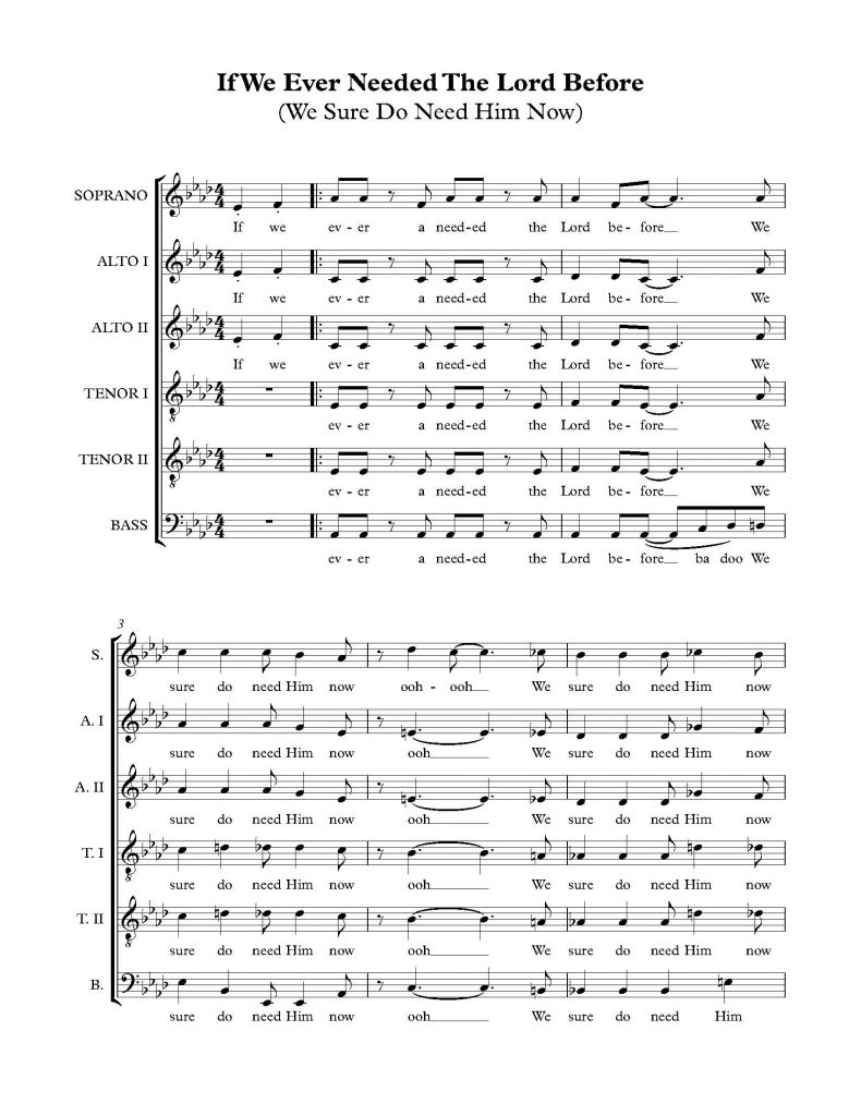 If We Ever Needed The Lord Before - Take 6 (6-part Voice)