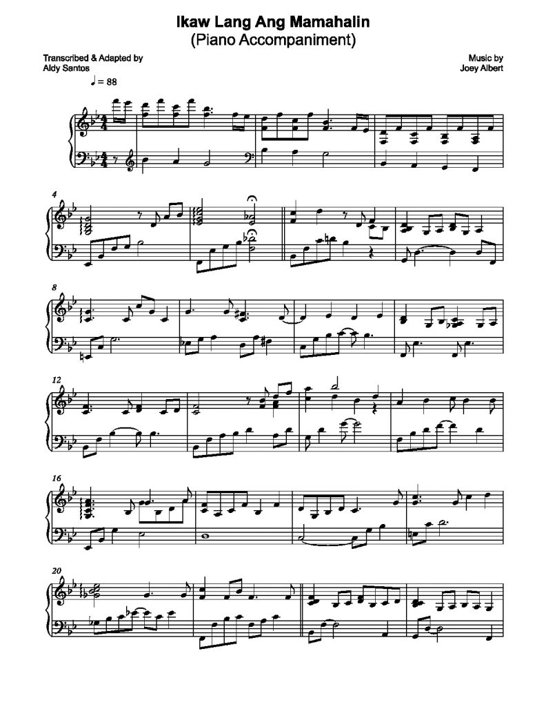 Ikaw Lang Ang Mamahalin - Joey Albert (Piano Accompaniment)
