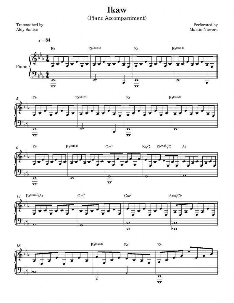 Ikaw - Martin Nievera (Piano Accompaniment)