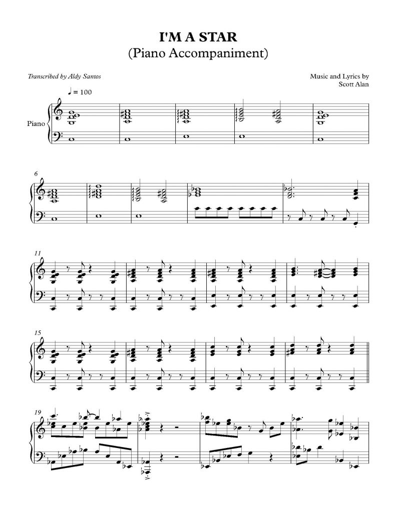 I'm a Star - Scott Alan (Piano Accompaniment)