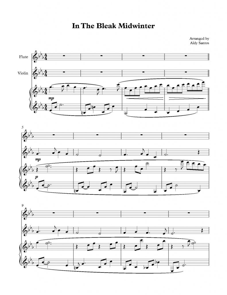In the Bleak Midwinter (Flute, Violin & Piano)