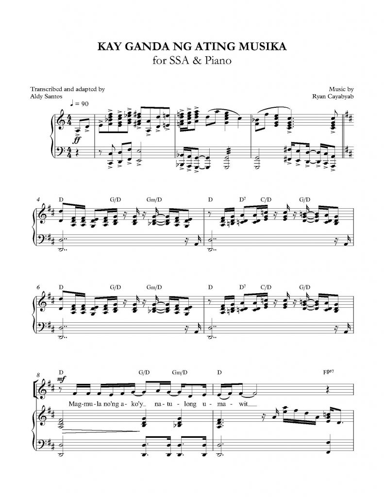 Kay Ganda ng Ating Musika - Ryan Cayabyab (SSA & Piano)