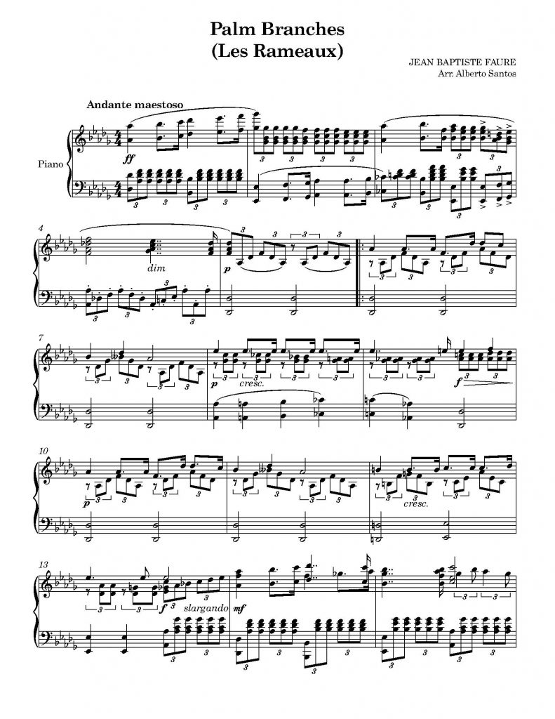 Les Rameaux (Palm Branches) - Jean Baptiste Fauré (Piano Solo)