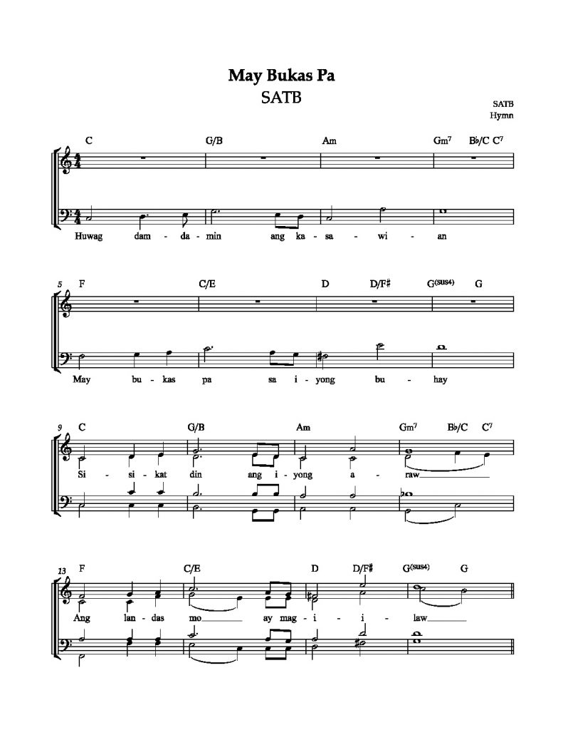 May Bukas Pa (SATB & Chords)