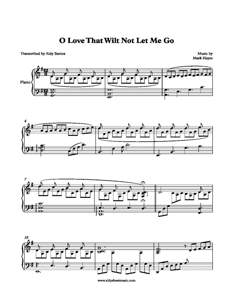O Love That Wilt Not Let Me Go - Mark Hayes