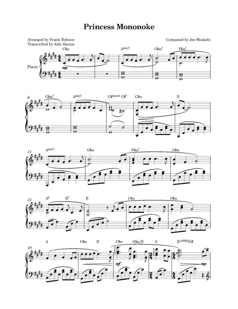 Princess Mononoke (arr. Frank Tedesco) - Joe Hisaishi