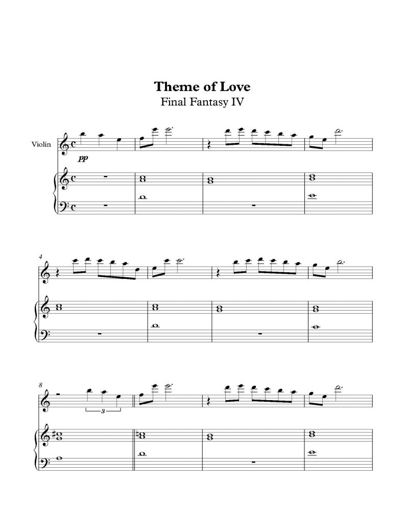 Theme of Love - Final Fantasy IV (Violin & Piano)