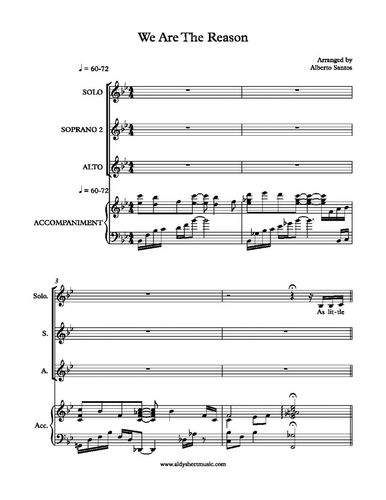 We Are the Reason (SA Choir & Piano)
