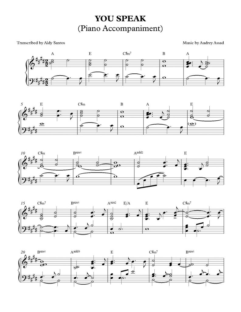 You Speak - Audrey Assad (Piano Accompaniment)