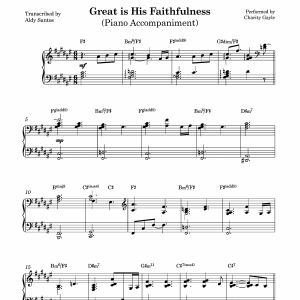 Great is His Faithfulness - Charity Gayle (Piano Accompaniment)