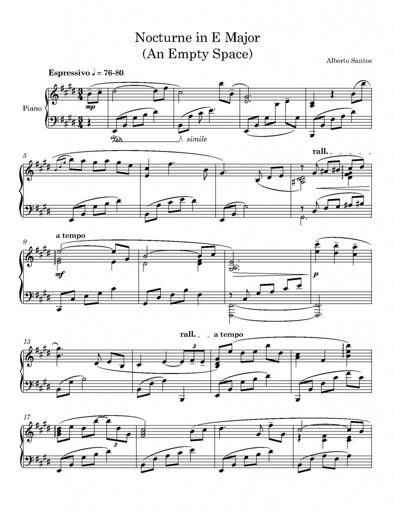 Nocturne in E major (An Empty Space) - Aldy Santos